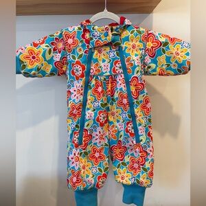 Floral Hanna Andersson Double Zippered Snowsuit— Size 70 (6-12)